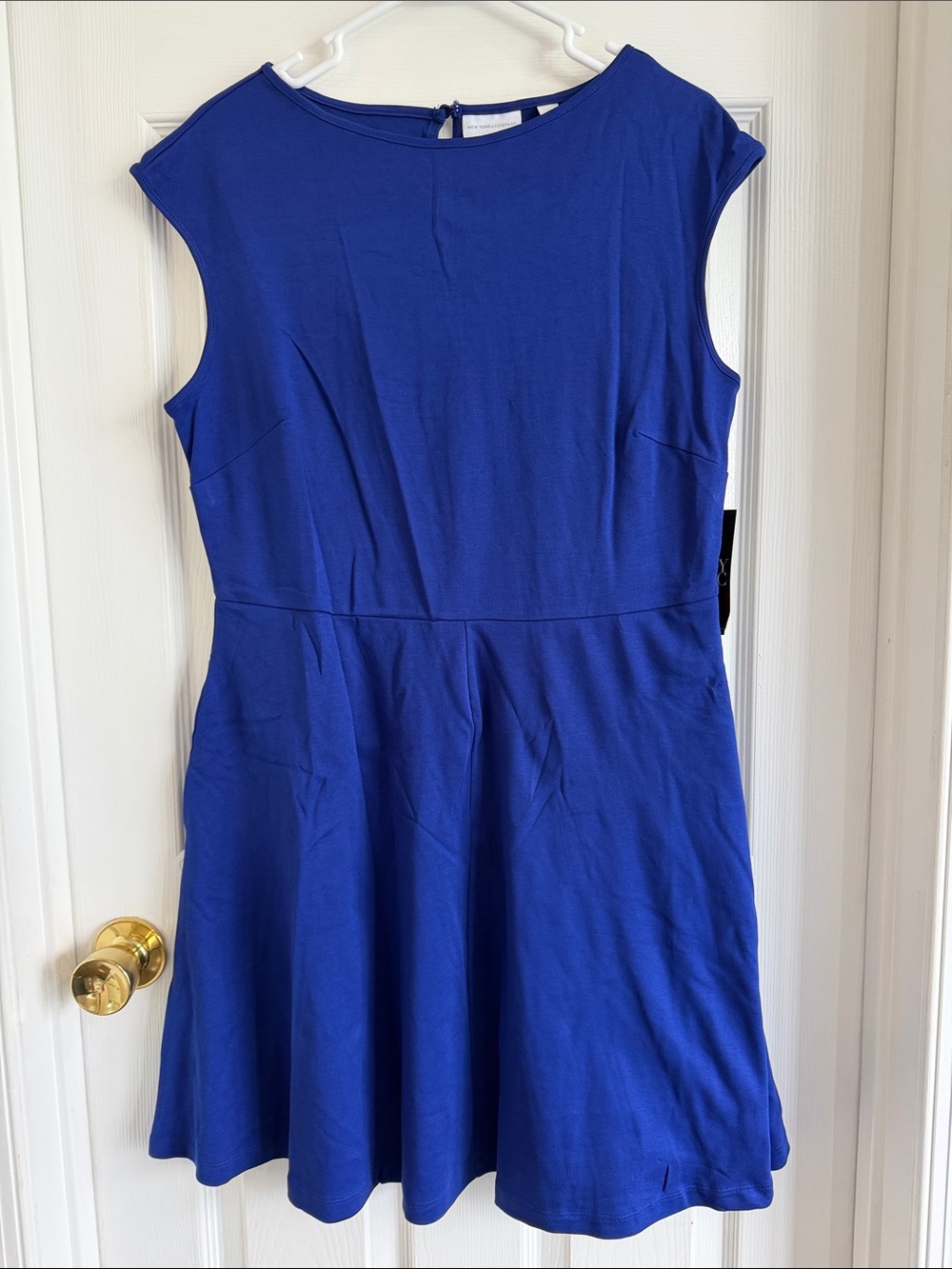 NWT New York & Company Royal Blue Cap-Sleeve Midi Dress